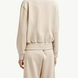 Pleated Sleeve Cotton Sweatshirt