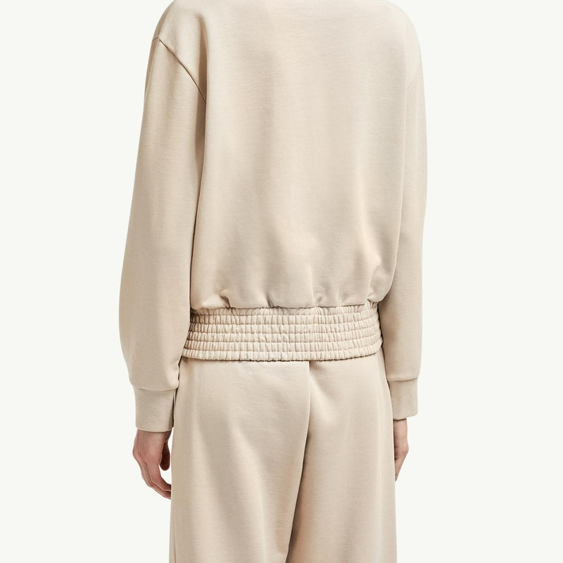 Pleated Sleeve Cotton Sweatshirt