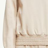 Pleated Sleeve Cotton Sweatshirt