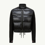 Padded Zip-Up Jersey Cardigan
