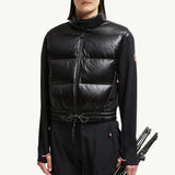 Padded Zip-Up Jersey Cardigan