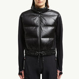 Padded Zip-Up Jersey Cardigan