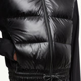 Padded Zip-Up Jersey Cardigan