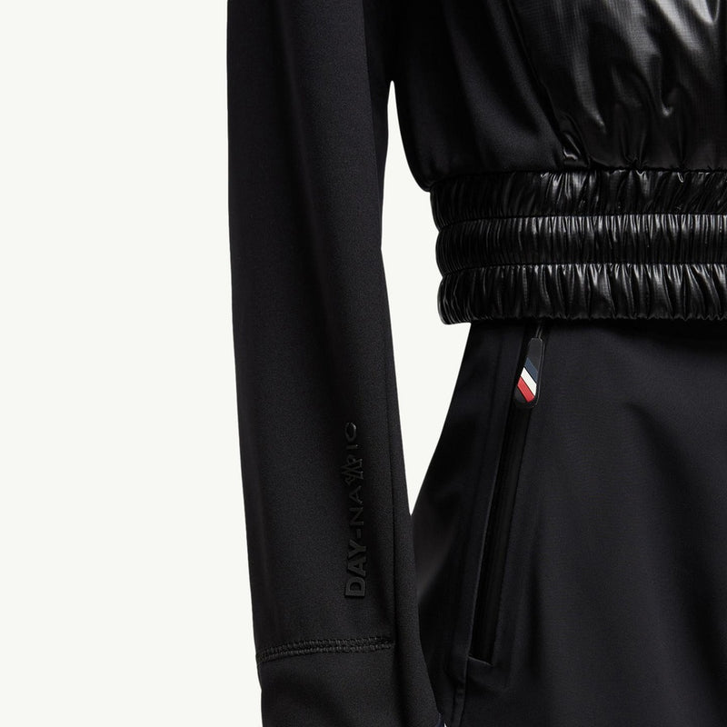 Padded Zip-Up Jersey Cardigan