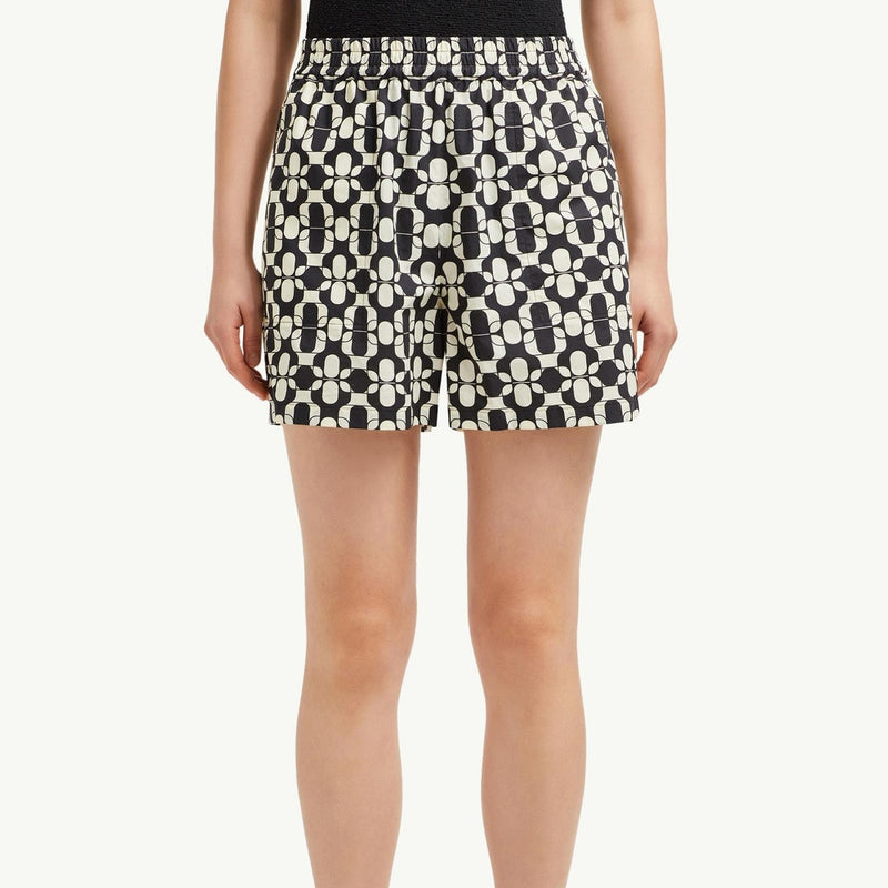 Geometric Print Cotton Shorts