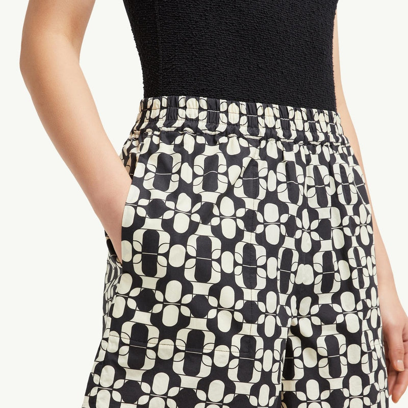 Geometric Print Cotton Shorts