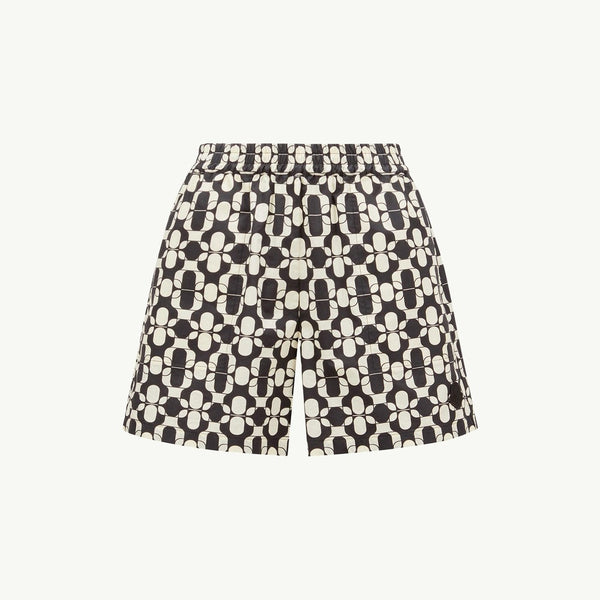 Geometric Print Cotton Shorts