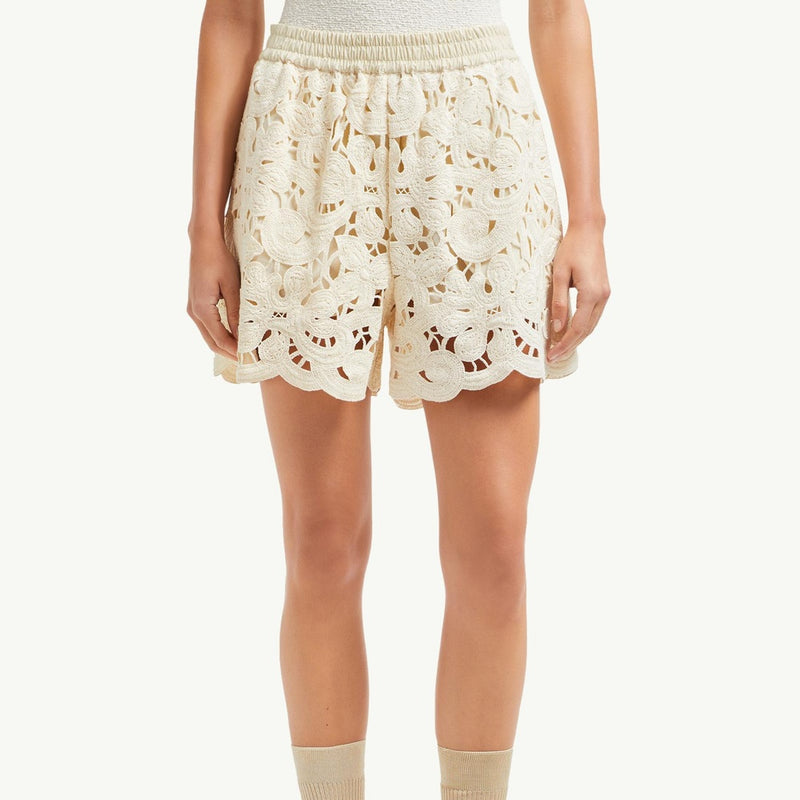 Floral Macramé Shorts
