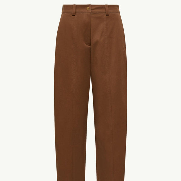 Straight Leg Cotton Gabardine Trousers