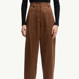Straight Leg Cotton Gabardine Trousers