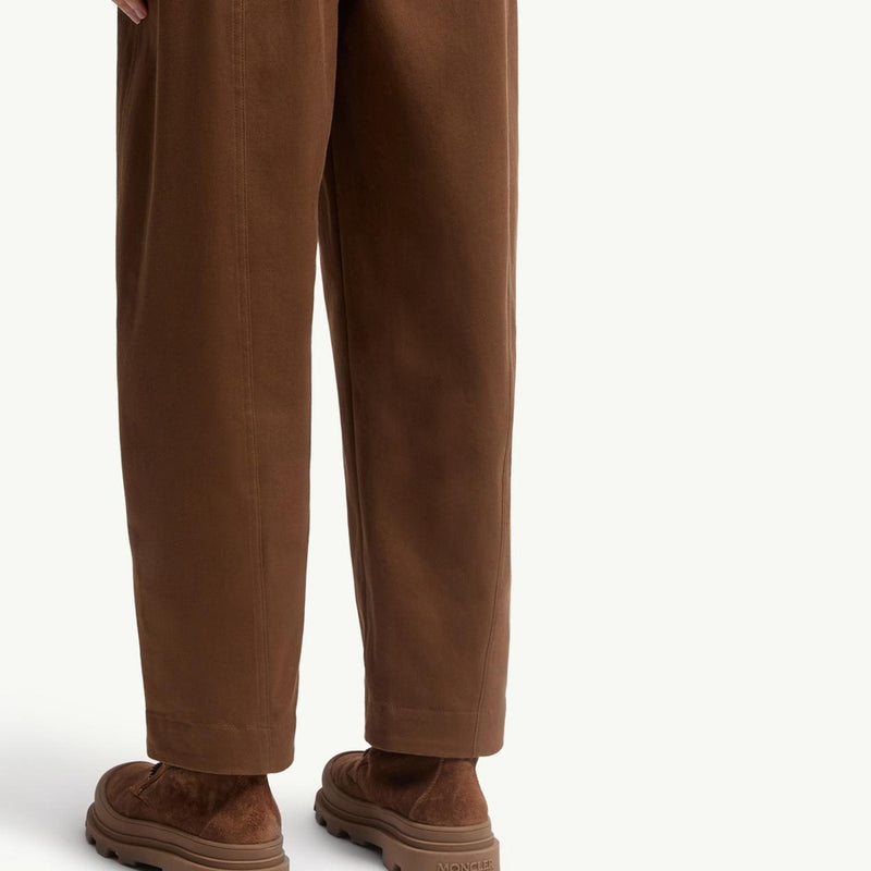 Straight Leg Cotton Gabardine Trousers