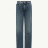 Straight Leg Cotton Gabardine Trousers