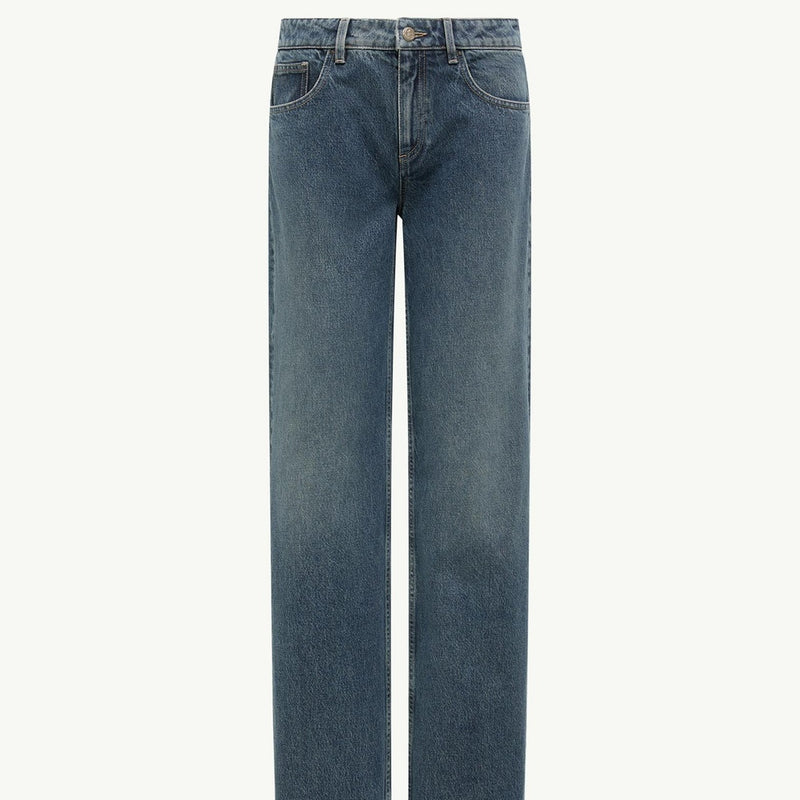 Straight Leg Cotton Gabardine Trousers