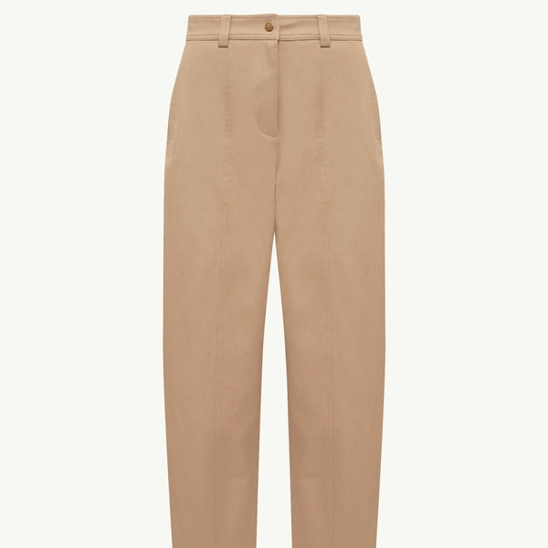 Straight Leg Cotton Gabardine Trousers