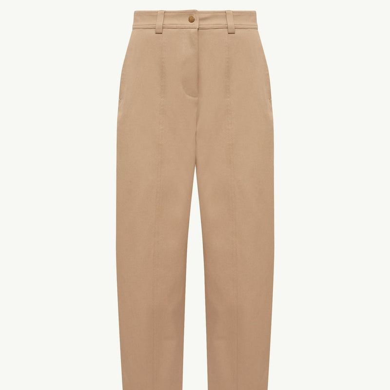 Straight Leg Cotton Gabardine Trousers