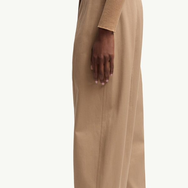 Straight Leg Cotton Gabardine Trousers