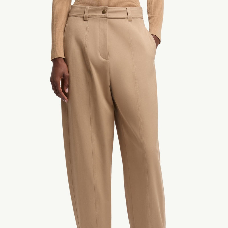 Straight Leg Cotton Gabardine Trousers