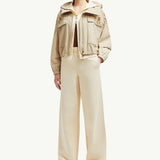Wide Leg Cotton Track Pants
