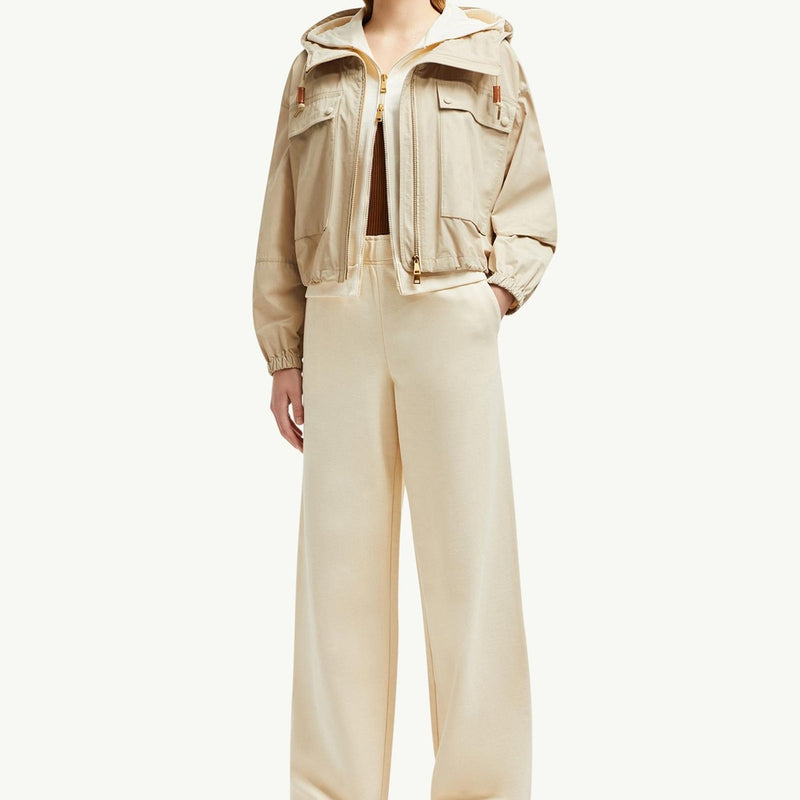 Wide Leg Cotton Track Pants