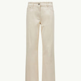Cotton Gabardine Straight Leg Trousers