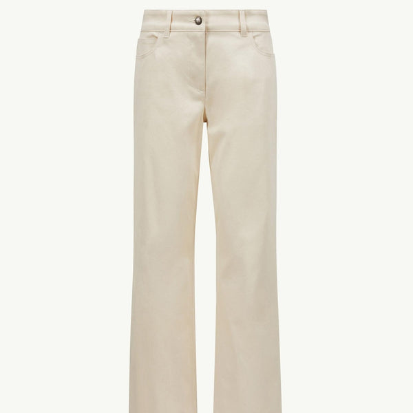 Cotton Gabardine Straight Leg Trousers