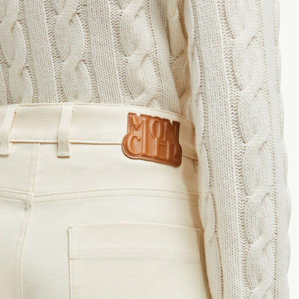 Cotton Gabardine Straight Leg Trousers