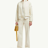 Cotton Gabardine Straight Leg Trousers