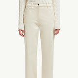 Cotton Gabardine Straight Leg Trousers
