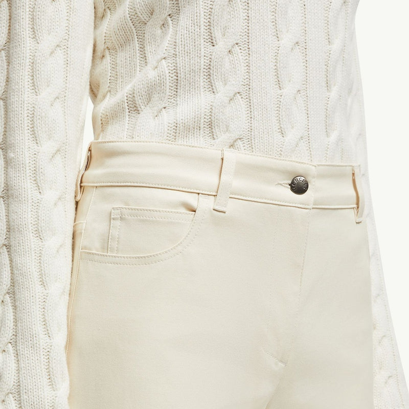 Cotton Gabardine Straight Leg Trousers