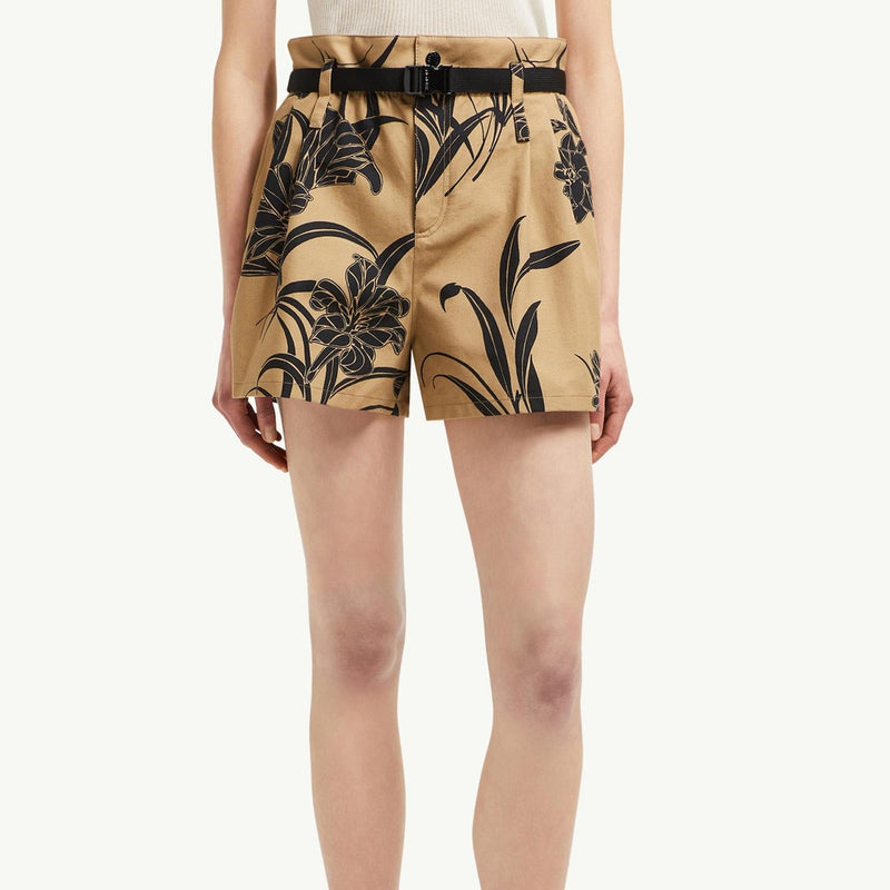 Floral Print Cotton Shorts