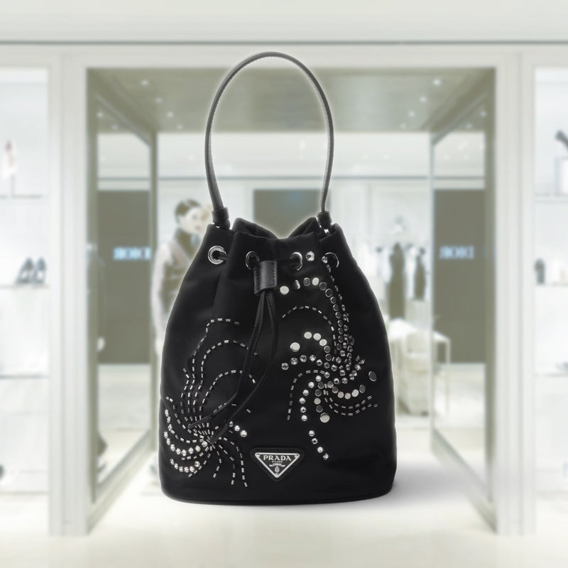 Re-Nylon embroidered mini-bag