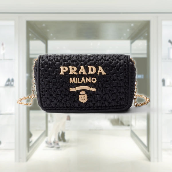 Woven fabric shoulder bag