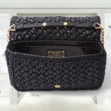 Woven fabric shoulder bag