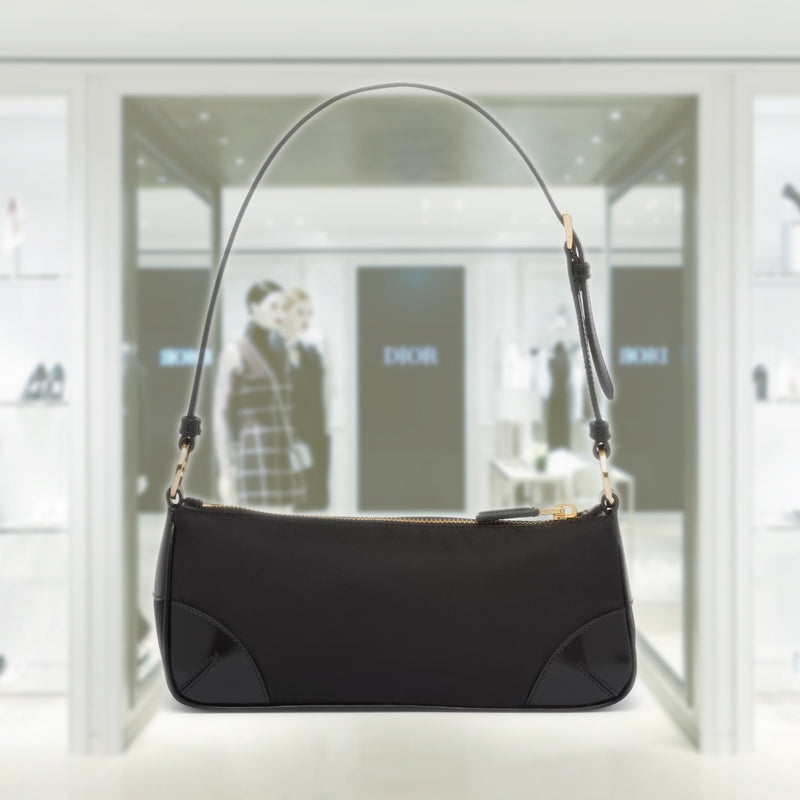 Re-Edition 2002 Re-Nylon and brushed leather shoulder bag