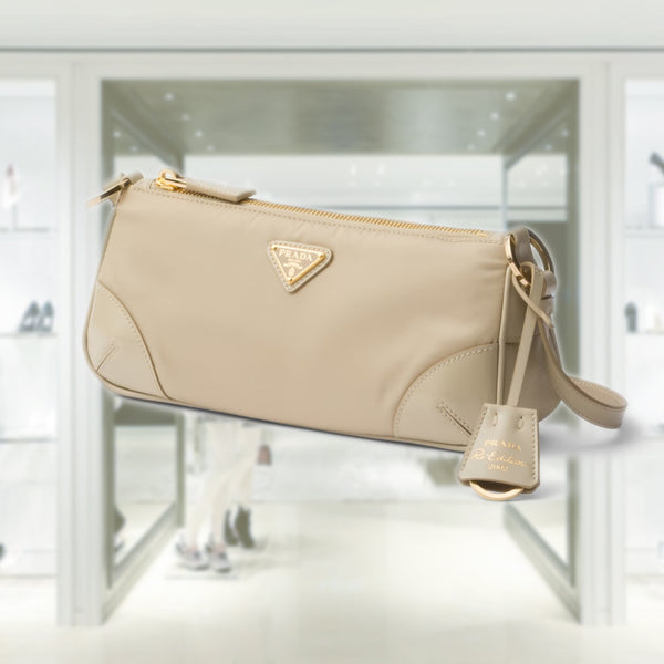 Re-Edition 2002 Re-Nylon and brushed leather shoulder bag
