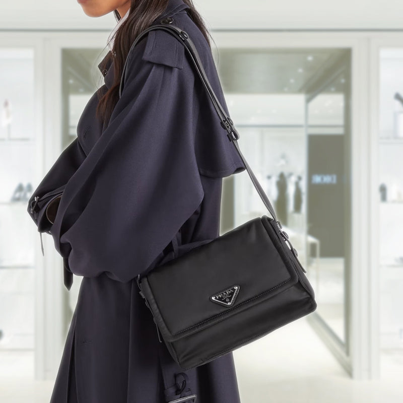 Small padded Re-Nylon shoulder bag
