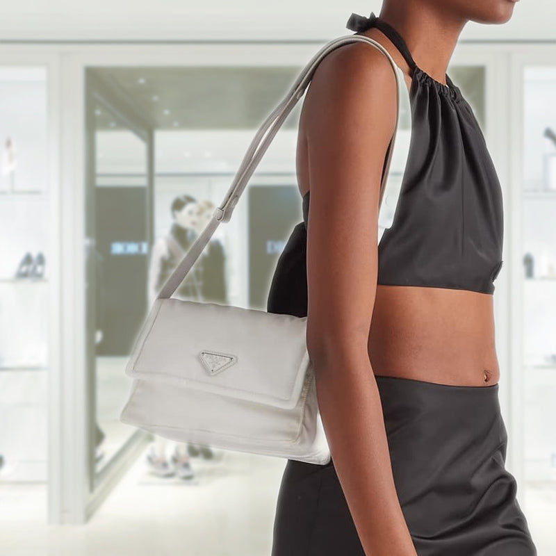 Small padded Re-Nylon shoulder bag