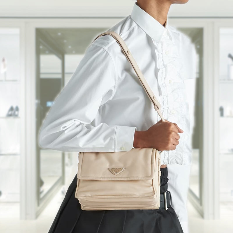 Small padded Re-Nylon shoulder bag