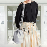 Leather bucket bag