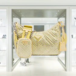 PRADA Prada Re-Edition 2005 satin bag with crystals