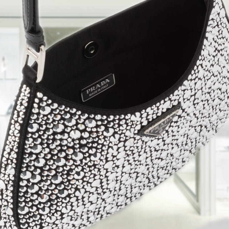PRADA Prada Cleo satin bag with crystals PRADA Prada Cleo satin bag with crystals