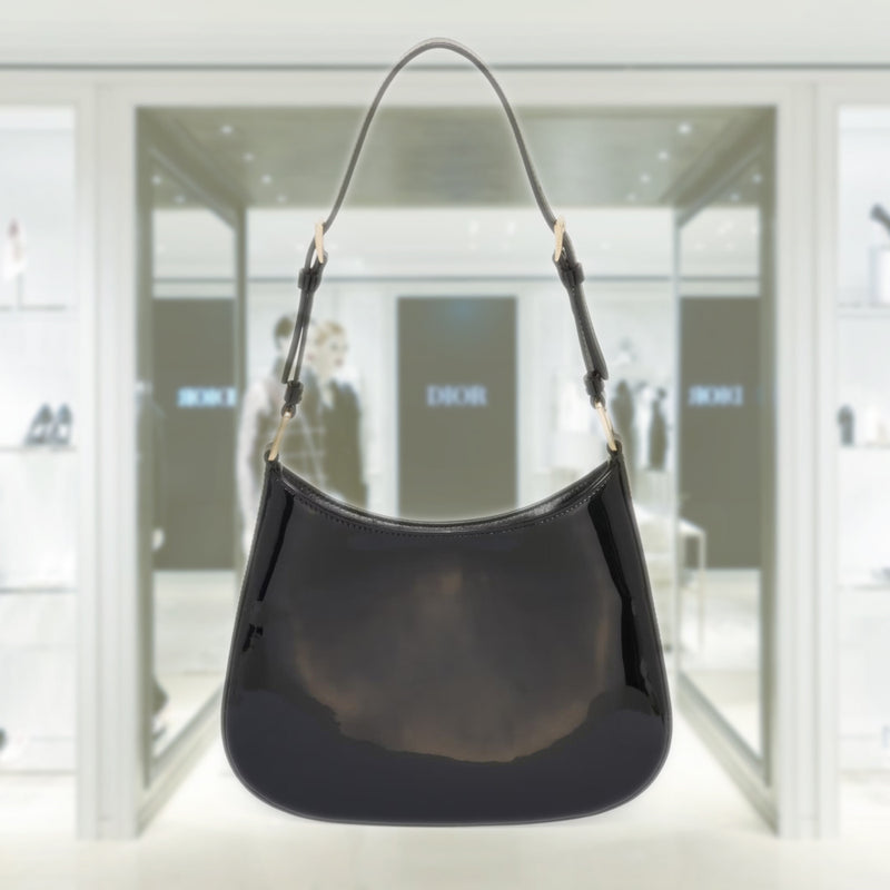 Prada: Women's Cleo Patent Leather Bag (Black) | DSMNY E-SHOP