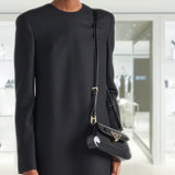 Patent leather shoulder bag