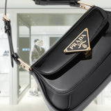 Patent leather shoulder bag