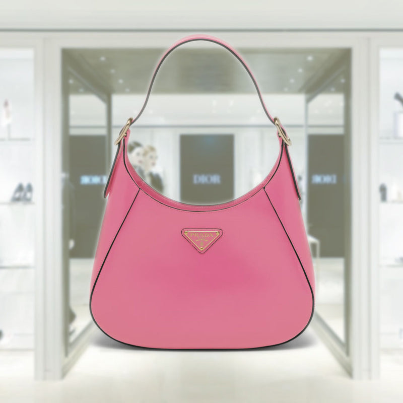 HOT Prada Arque Leather Shoulder Bag PRADA Leather Shoulder