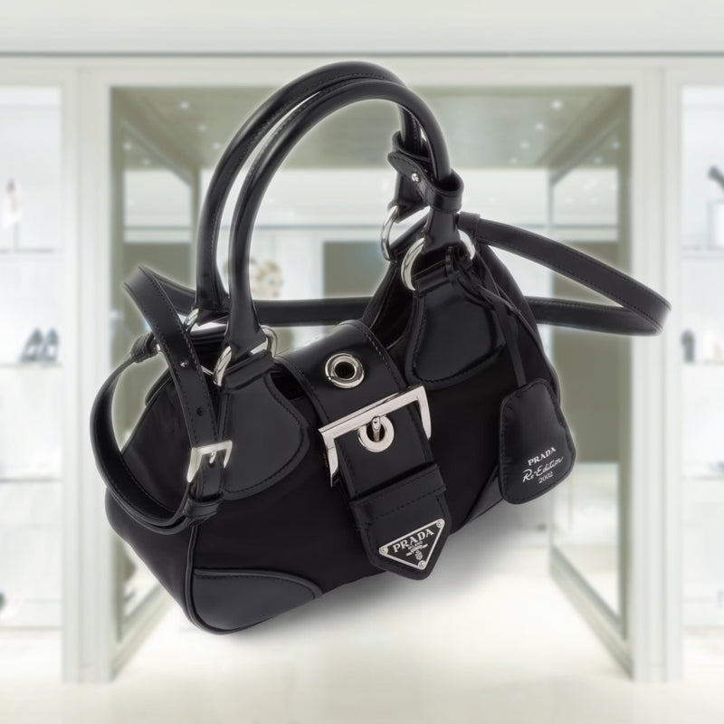 Prada Moon Re-Nylon and leather bag