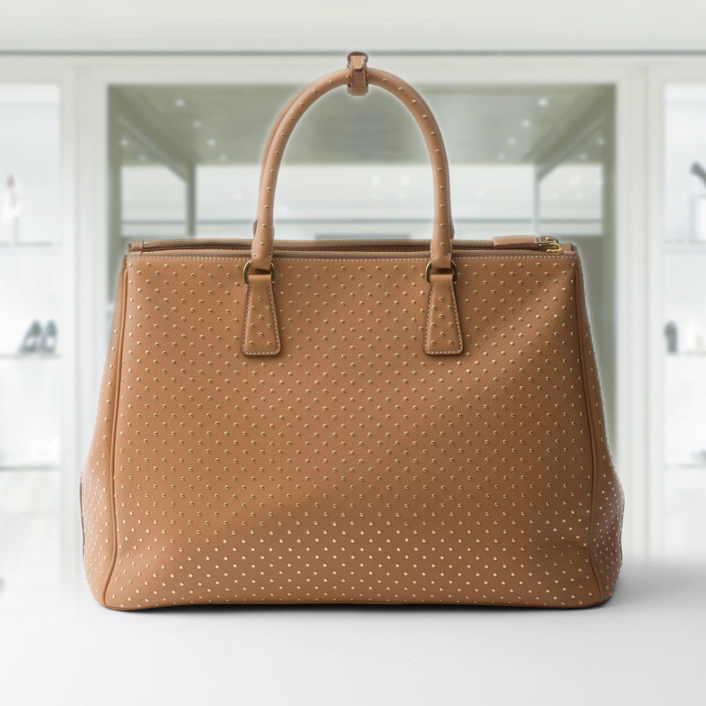 PRADA Extra-large Prada Galleria studded leather bag