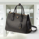 Large Prada Galleria studded leather bag