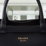 Prada Buckle medium leather handbag with double belt