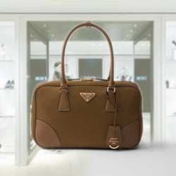 PRADA ビジネスバッグ ベージュ/ブラウン PRADA Prada Re-Edition 1978 medium Re-Nylon and Saffiano leather